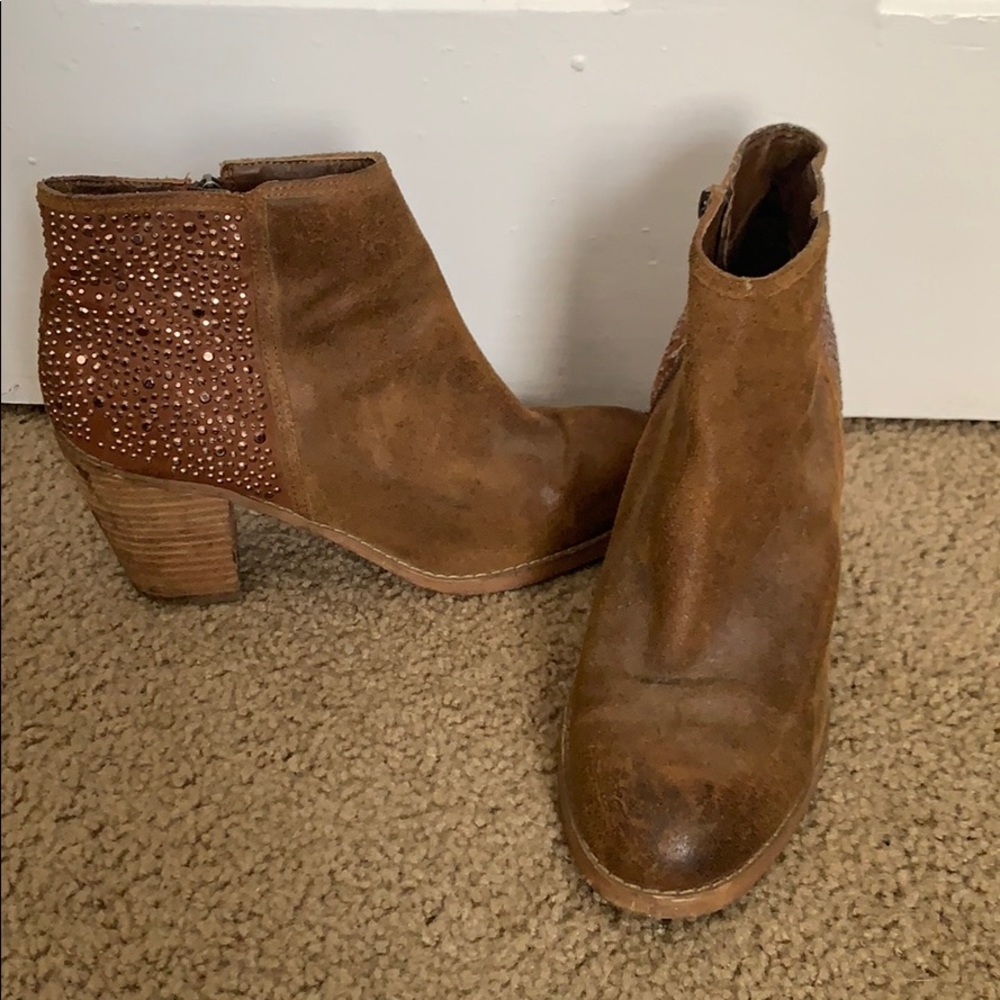 Brown sparkle booties